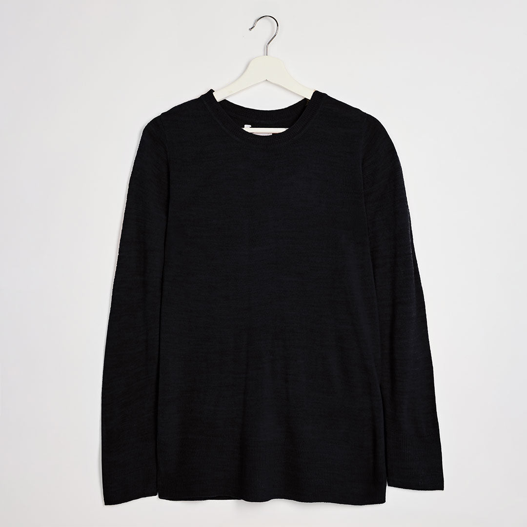 Ladies Black Crew Jumper