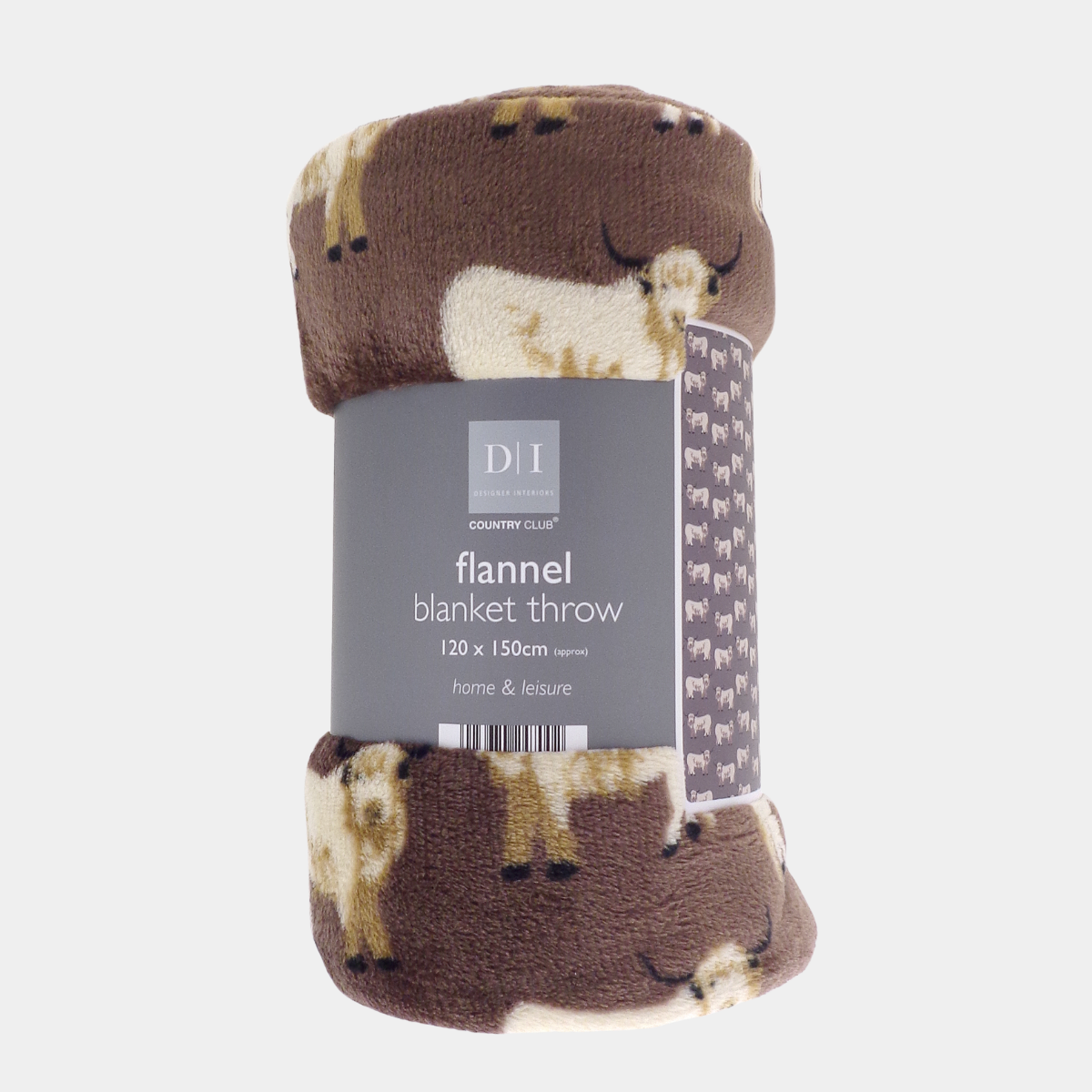Highland Cow Flannel Throw 120x150cm