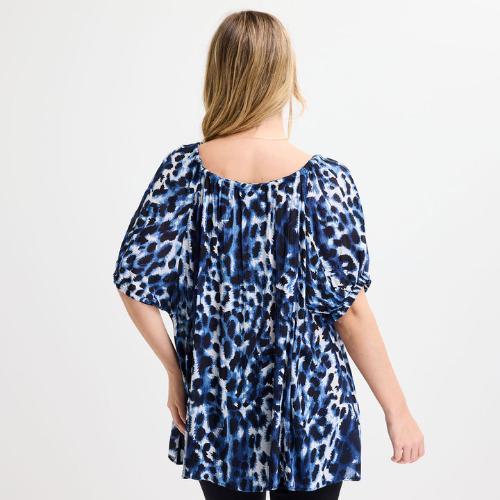 Ladies Blue Leopard Top