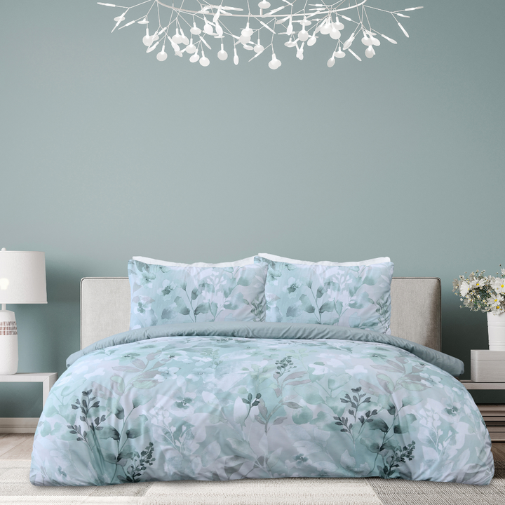 Sleepdown Botanical Leaves Green Duvet Set