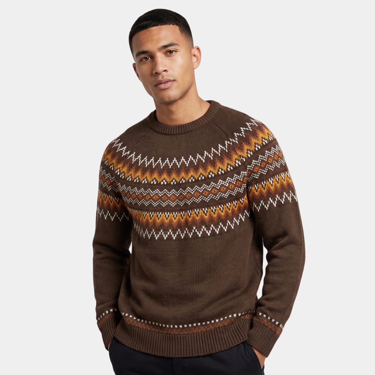 Threadbare Mens Fairisle Knitted Jumper