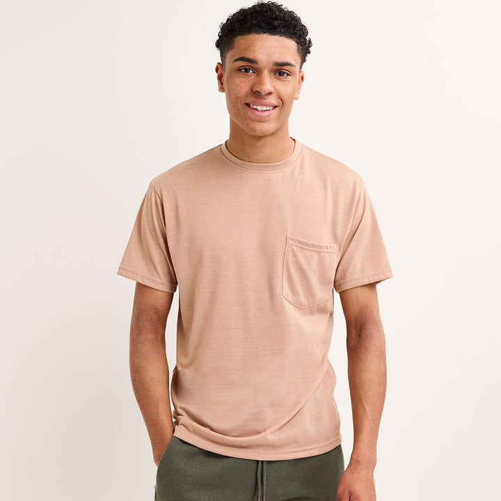 Mens Stone Crew Neck Pocket T-shirt