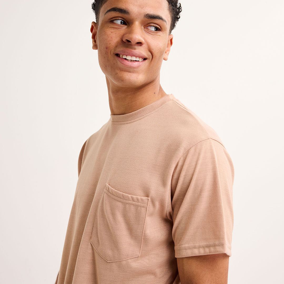 Mens Stone Crew Neck Pocket T-shirt