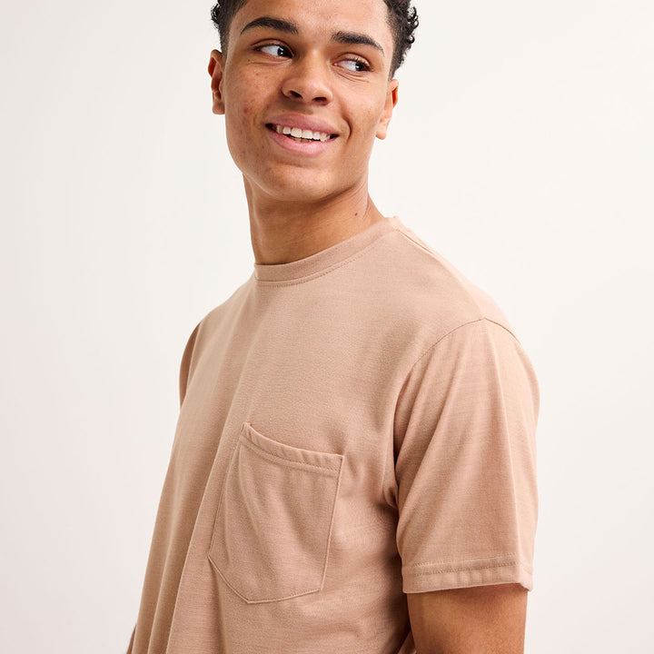 Mens Stone Crew Neck Pocket T-shirt