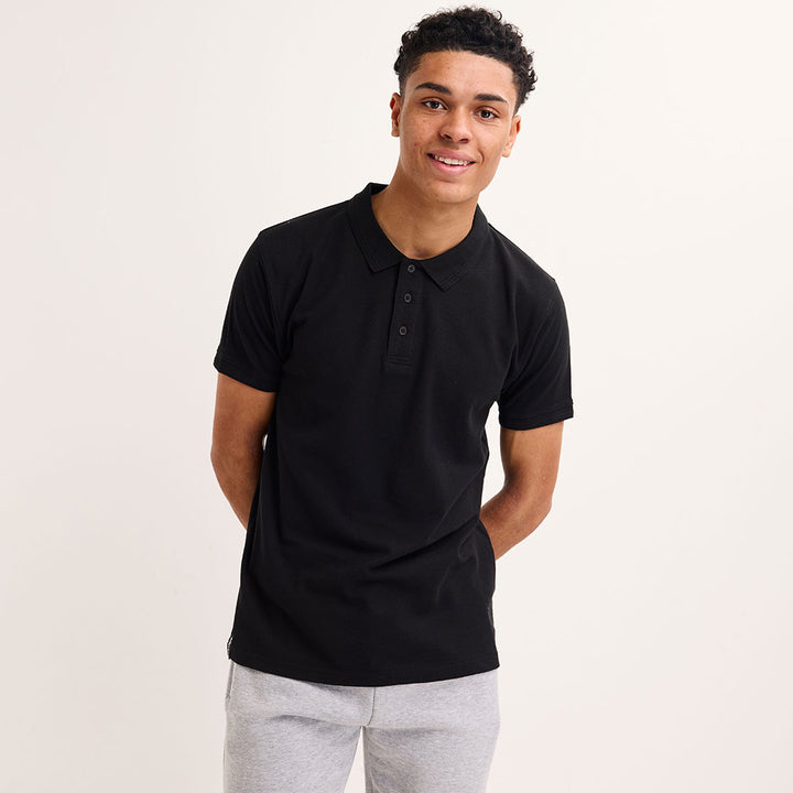 Mens Black Tipped Collar Polo