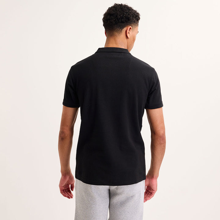 Mens Black Tipped Collar Polo