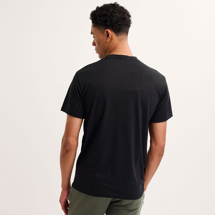 Mens Black Crew Neck Pocket T-shirt
