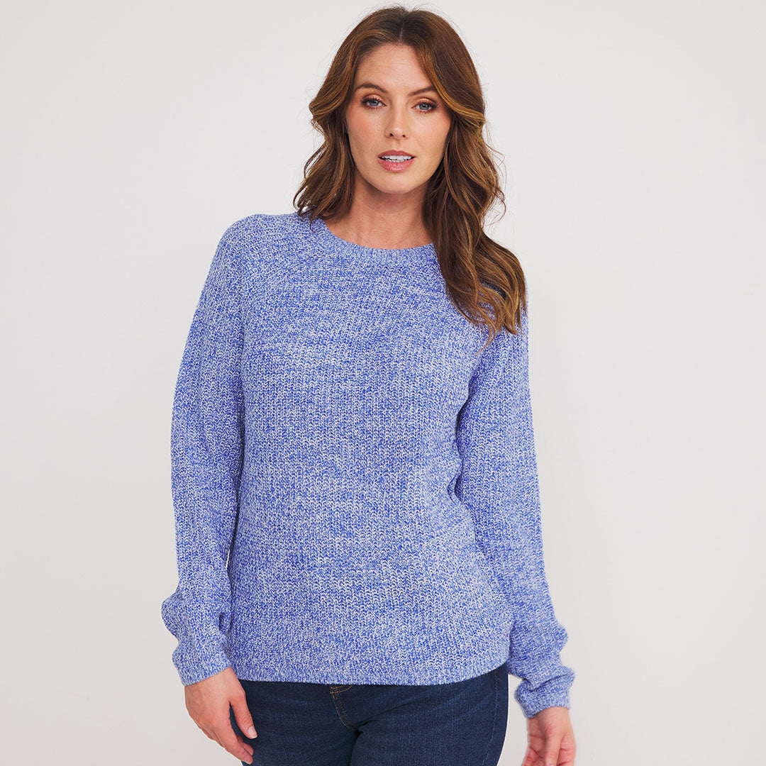 Ladies Blue Raglan Jumper