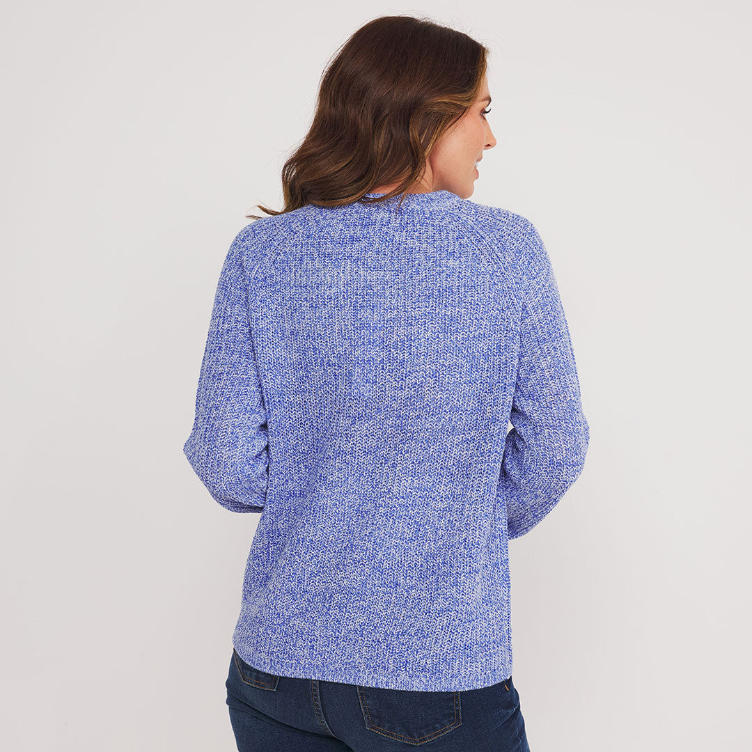 Ladies Blue Raglan Jumper