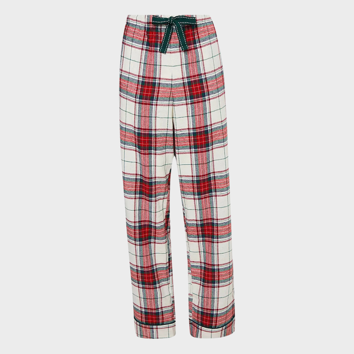 Ladies Red Tartan Checked Pj Bottom