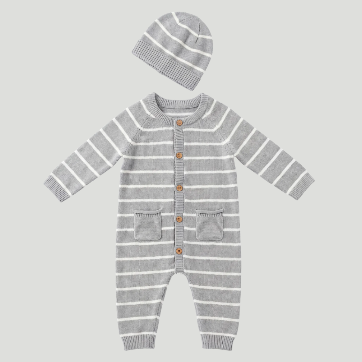 Baby Stripe Knitted All In One