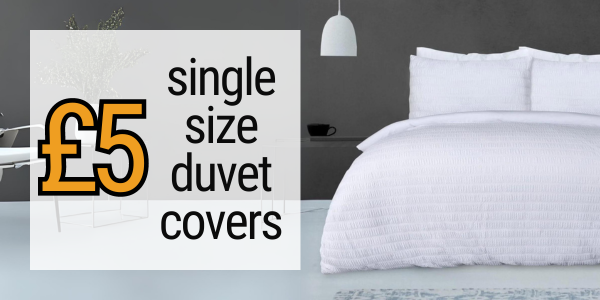Today only SINGLE size duvet sets are for £5 only!