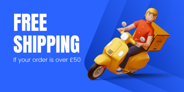 Enjoy free shipping on all orders over £50