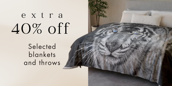 Limited time offer: enjoy EXTRA 40% discount (applies in cart) on selected blankets and throws.