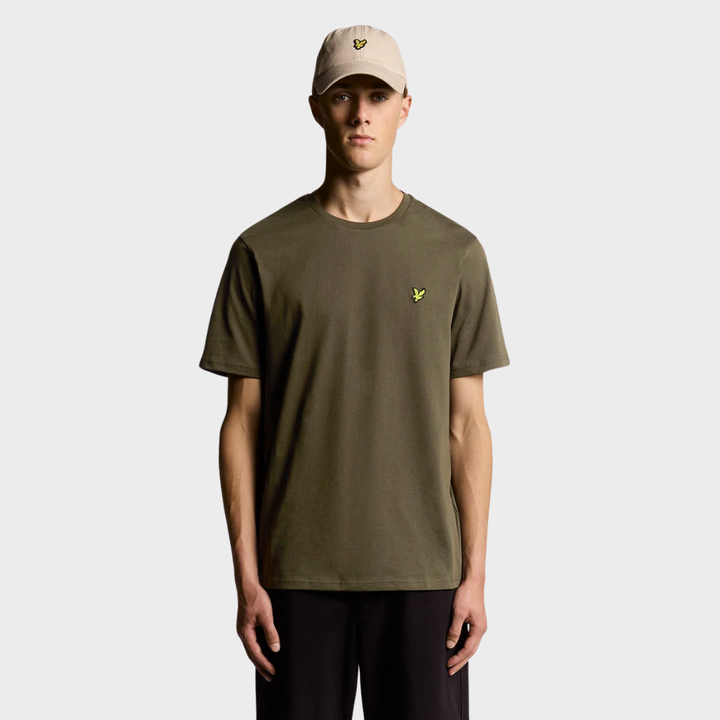Men's Khaki Lyle & Scott Gold Logo T-shirt