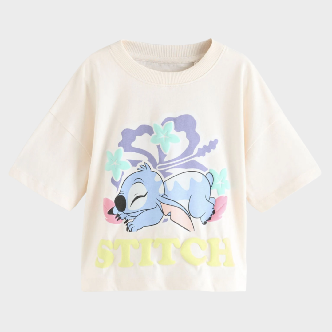 Kids Stitch Flower Boxy Fit T-shirt