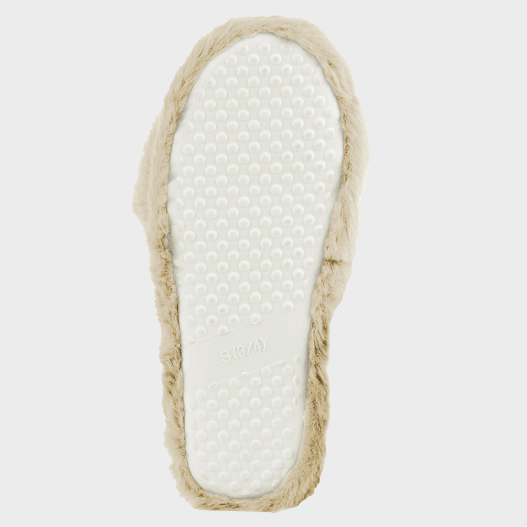 Ladies Beige Plush Textured Bootee