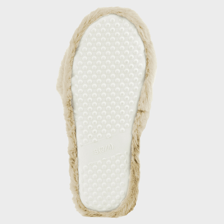 Ladies Beige Plush Textured Bootee
