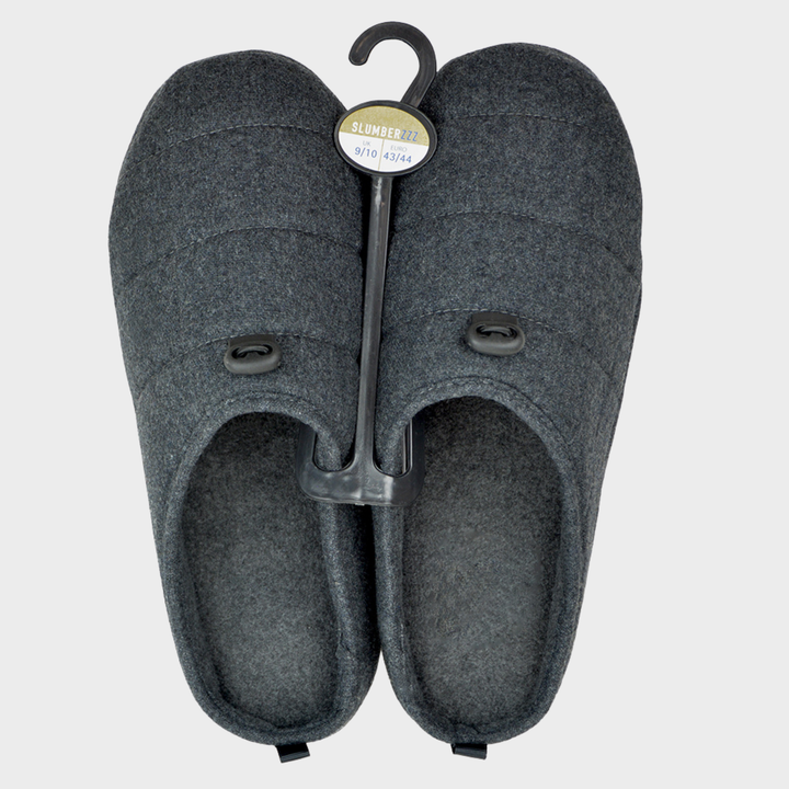 Mens Charcoal Quilted Mule