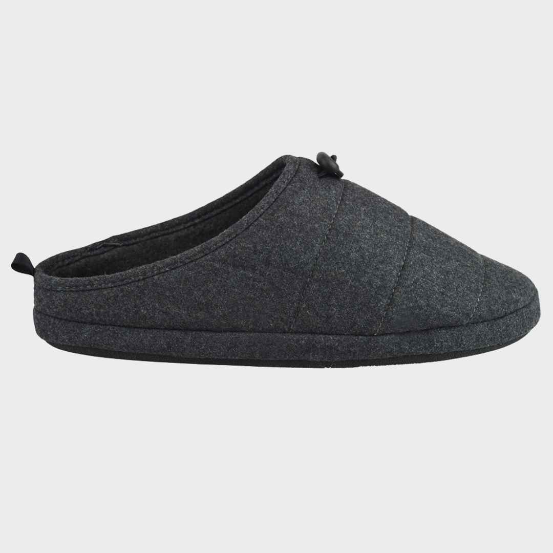 Mens Charcoal Quilted Mule