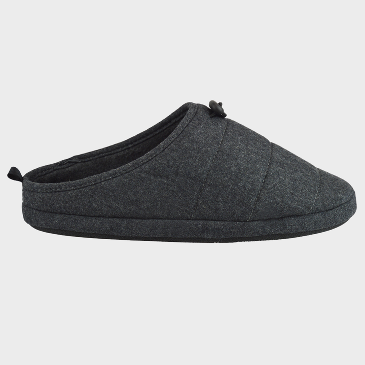 Mens Charcoal Quilted Mule
