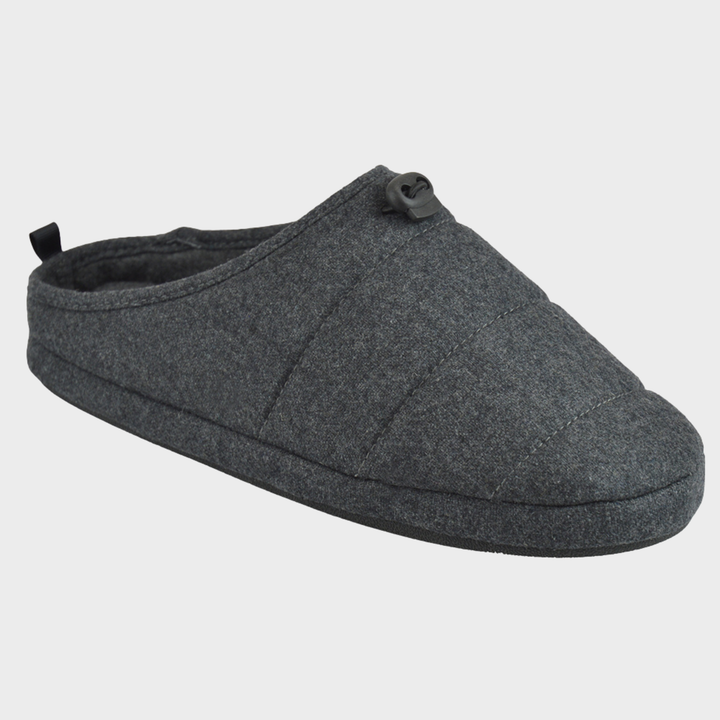 Mens Charcoal Quilted Mule