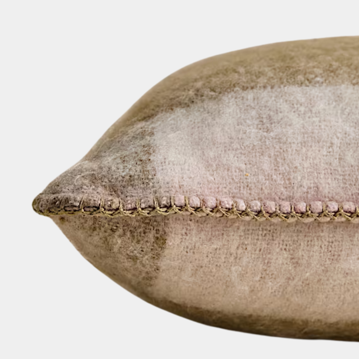 Brushed Olive Mix Check Cushion