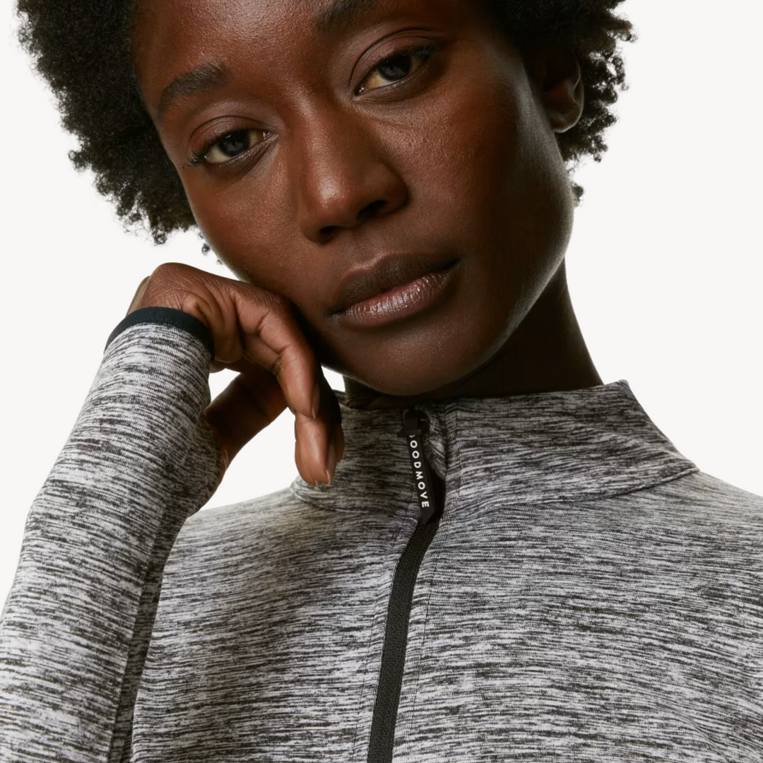 Ladies 1/4 Zip Grey Gym Jacket
