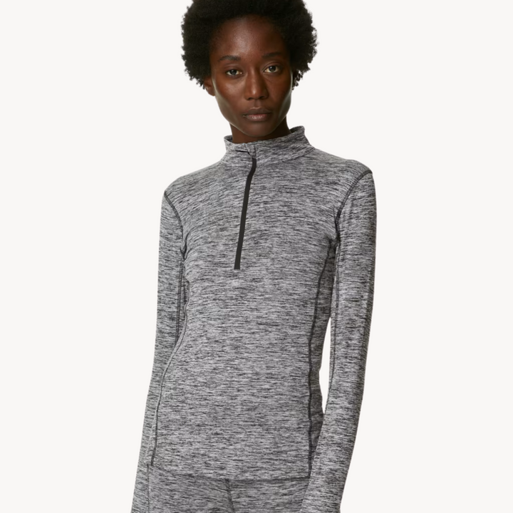 Ladies 1/4 Zip Grey Gym Jacket