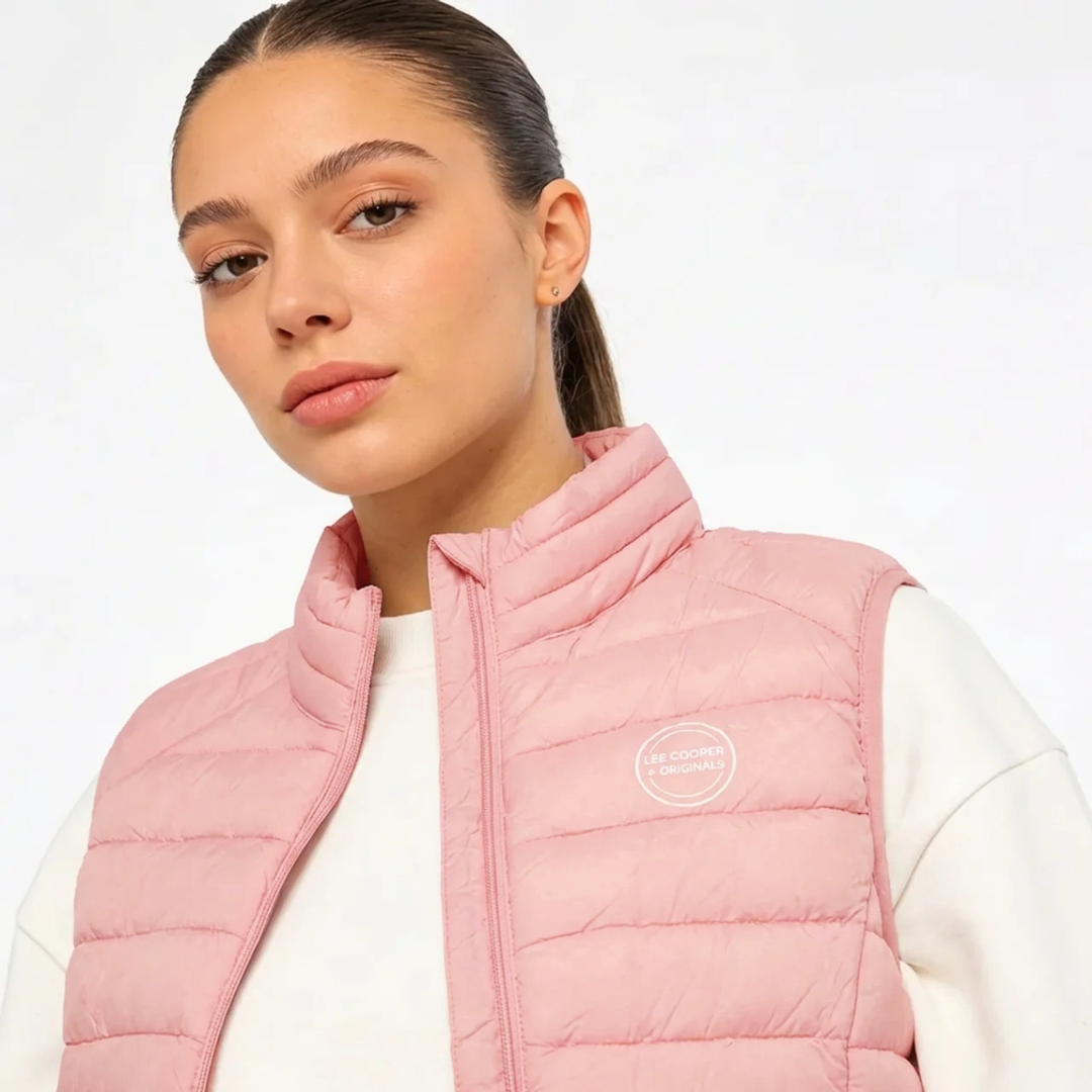 Ladies Pink Lee Cooper Gilet In A Bag