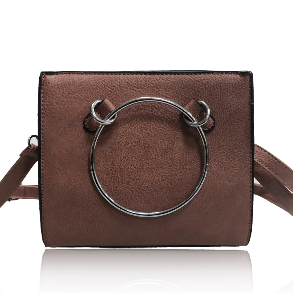 Brown Ring Handle Bag