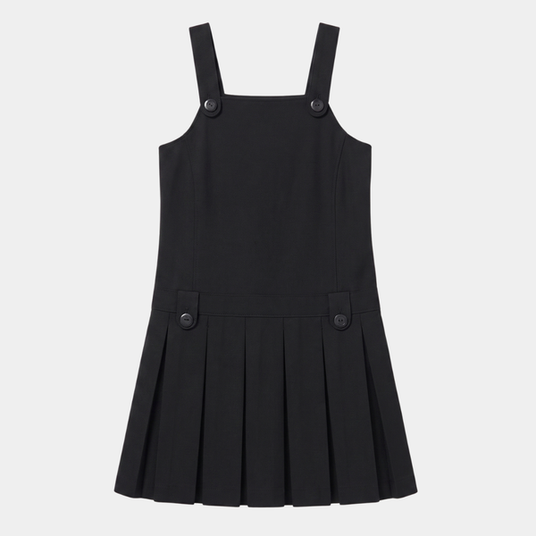 Girls Pleat 2 Button Pinafore