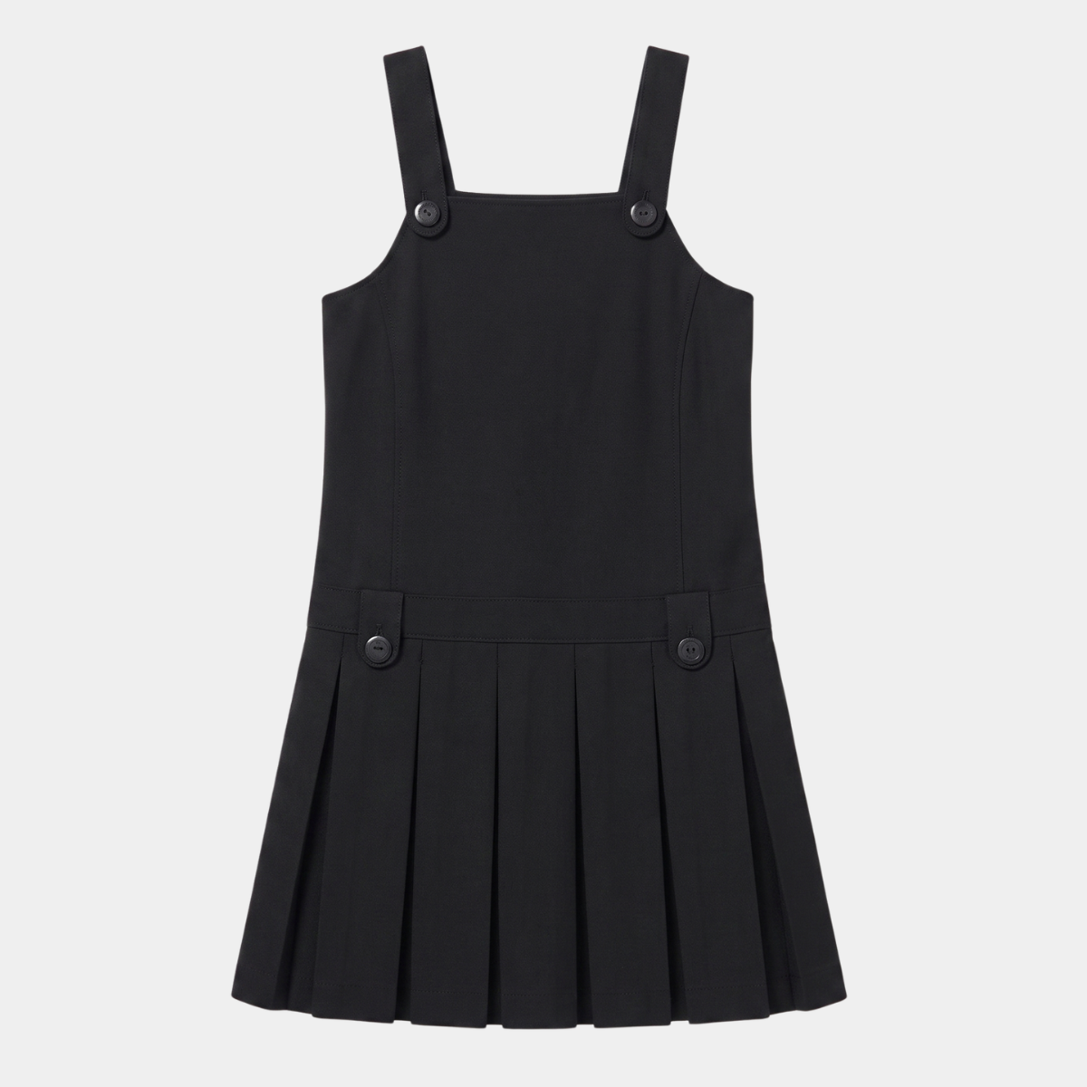 Girls Pleat 2 Button Pinafore