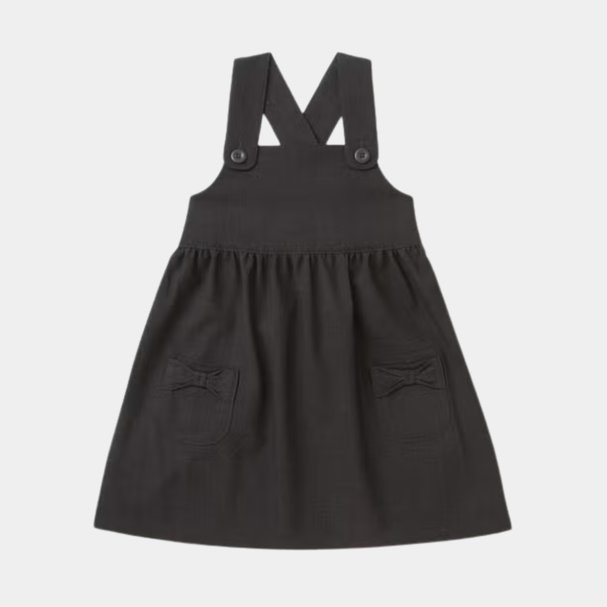 Girls Bow Pocket School Pinafore