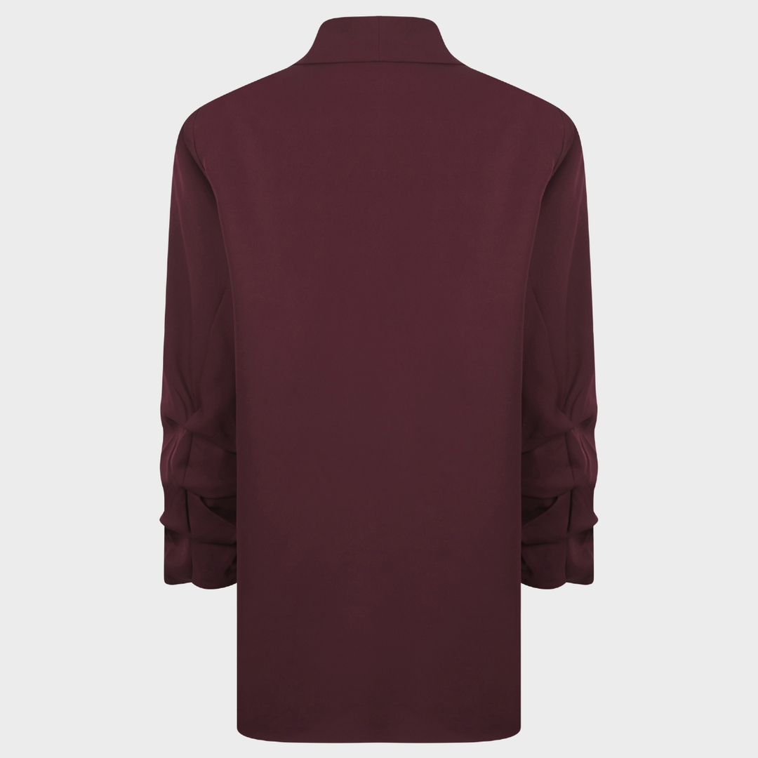 Ladies Fig Ruched Sleeve Blazer