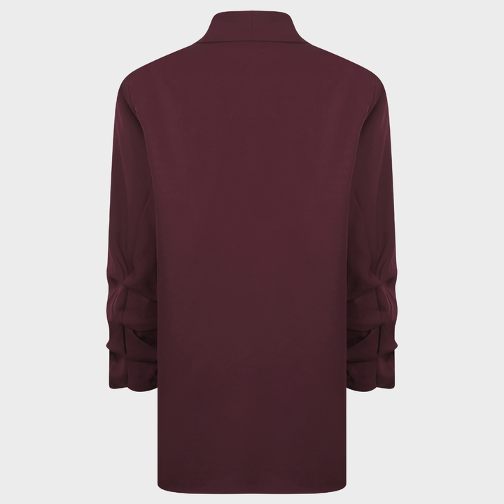 Ladies Fig Ruched Sleeve Blazer