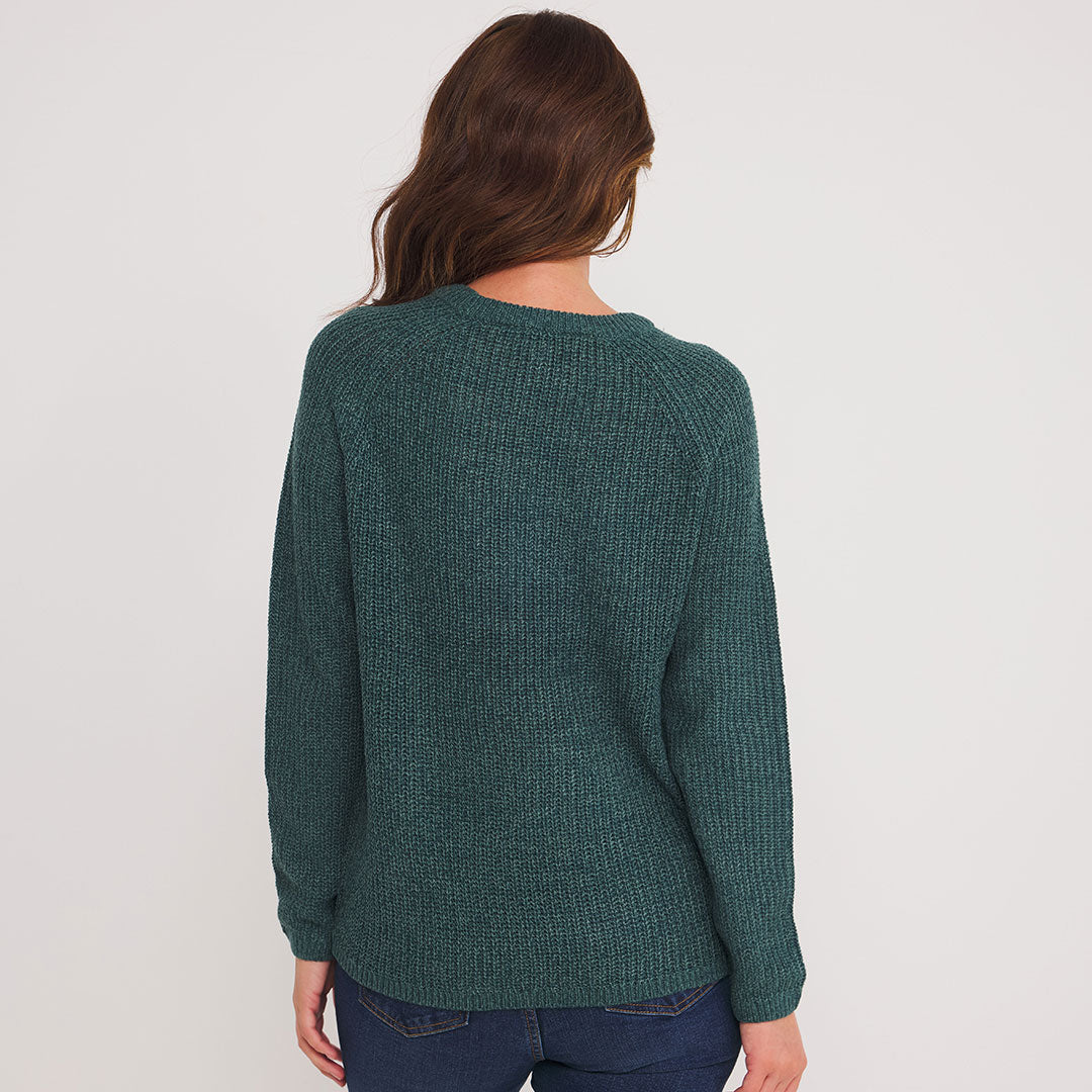 Ladies Teal Raglan Jumper