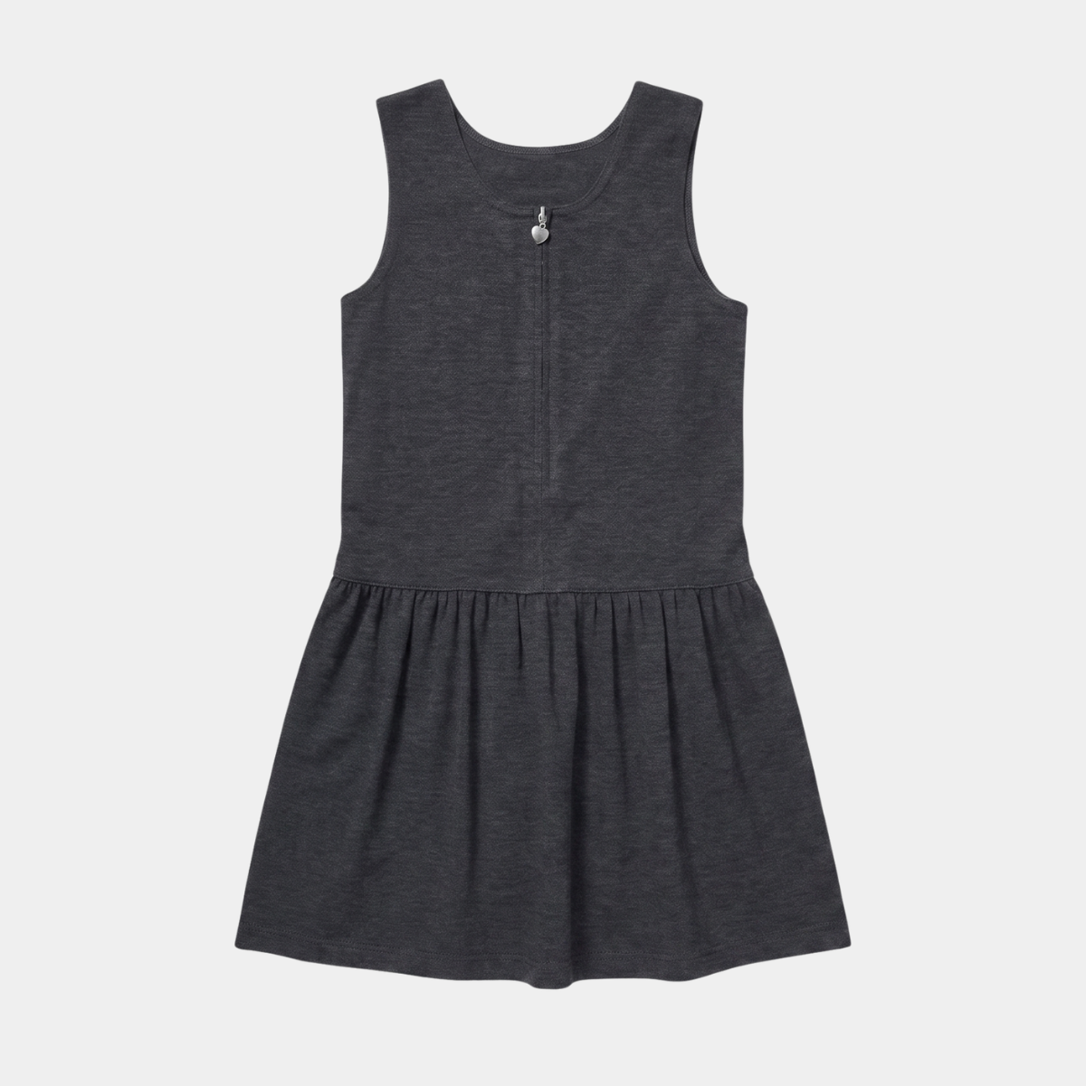 Girls Heart Zip Jersey Pinafore