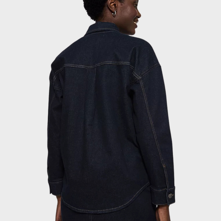 Ladies Denim Pocket Shacket