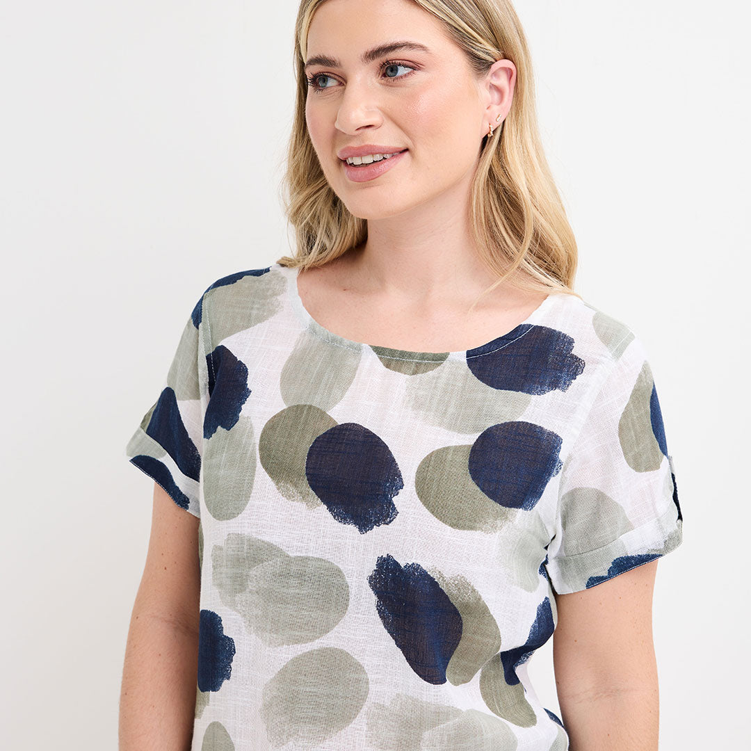 Ladies Crew Neck Spot Top