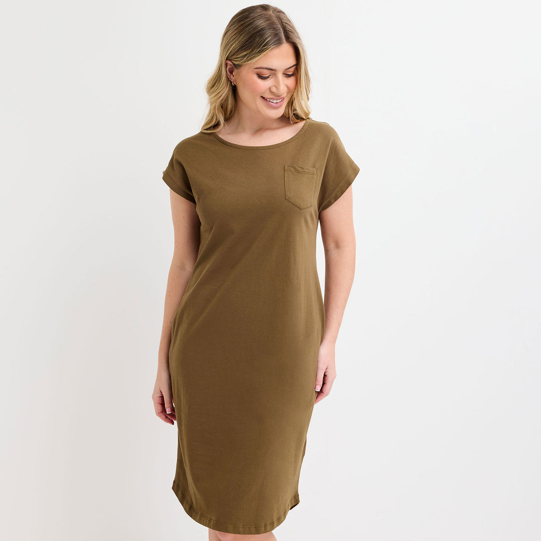 Ladies Khaki Pocket Dress – You Know Who's Ladies Khaki Pocket Dress – You Know Who's