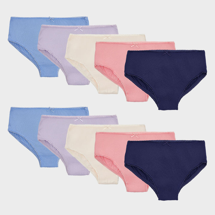 Girls 10 Pack Multi Briefs