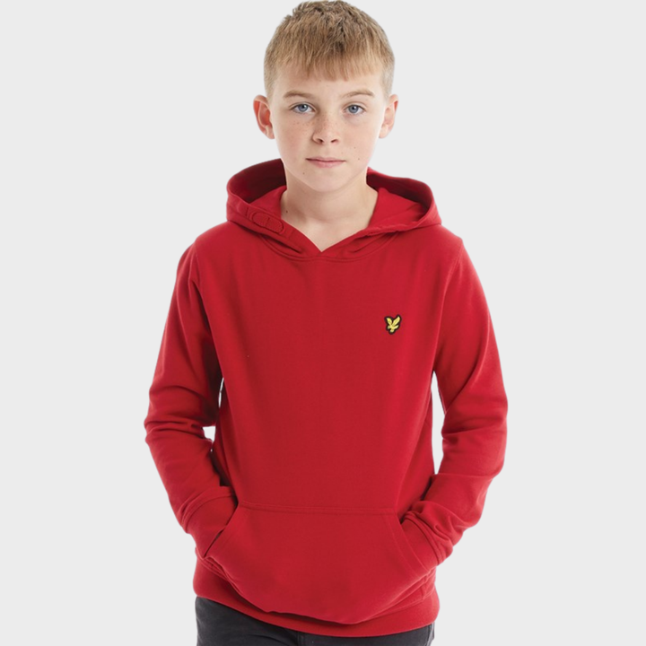 Kids Red Lyle and Scott Logo Hoodie