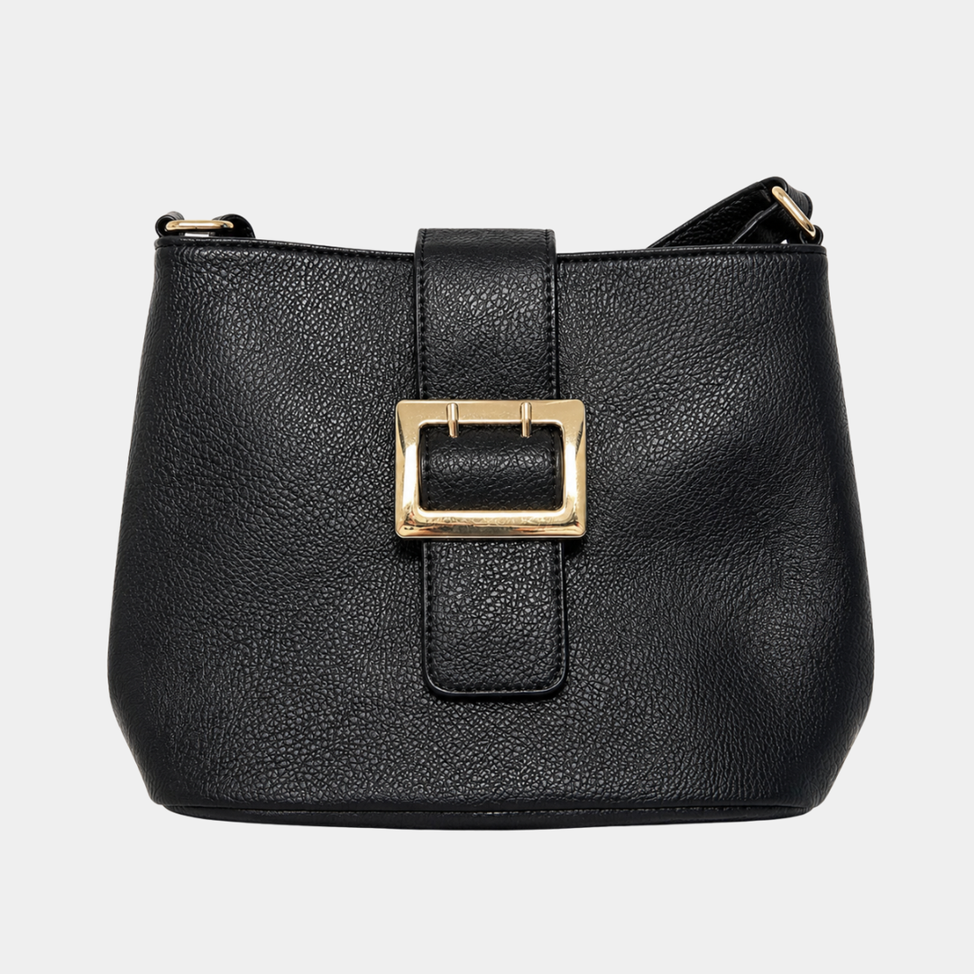 Black Buckle Detail Crossbody Bag