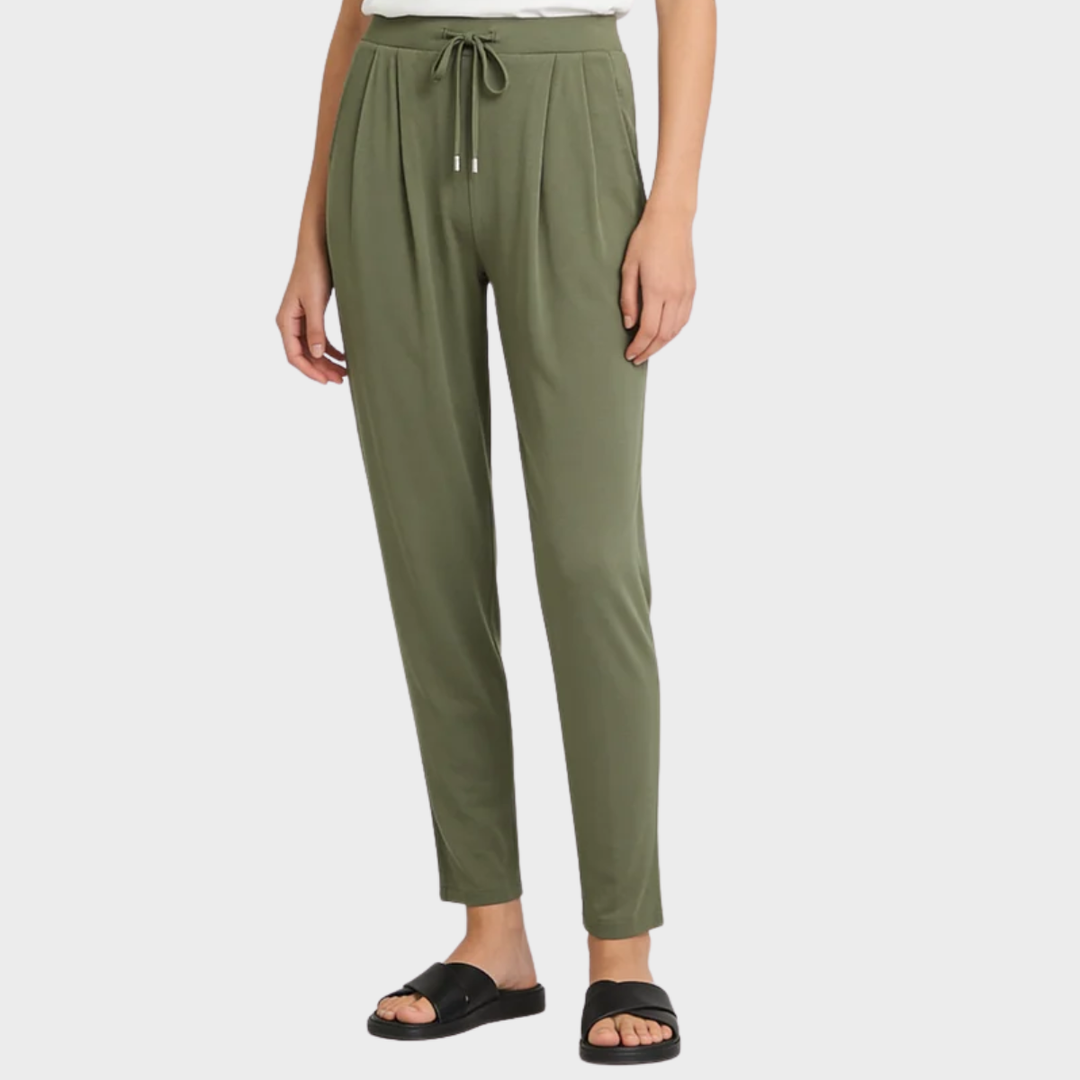 Ladies Khaki Viscose Trousers