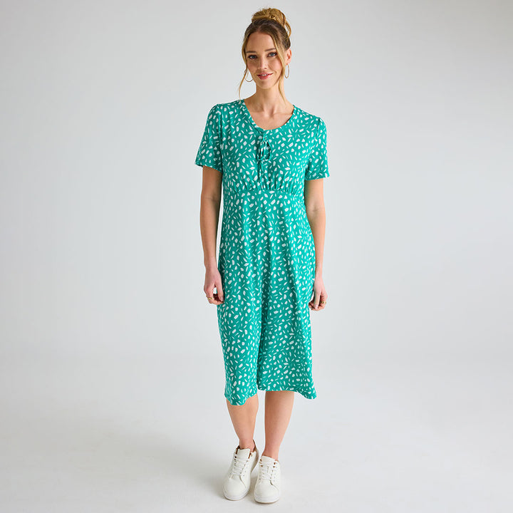 Ladies Jade Tie Scoop Neck Dress