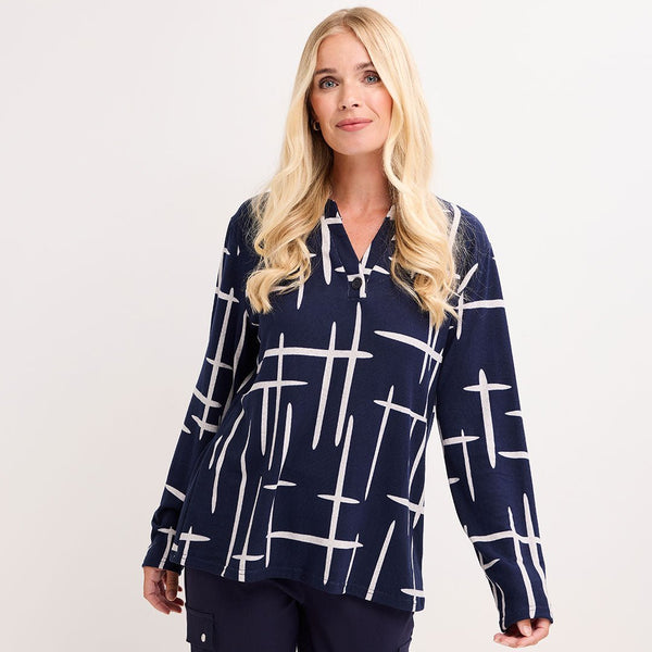Ladies V Neck Print Long Sleeve Top from You Know Who's