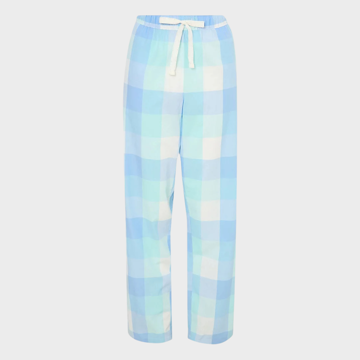 Ladies Blue Checked Pj Bottom