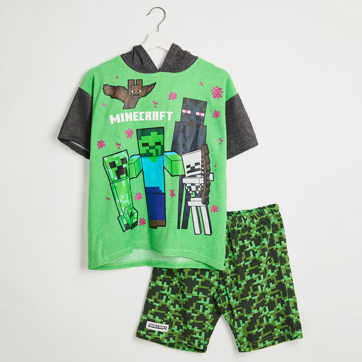 Minecraft Hooded Towelling Set