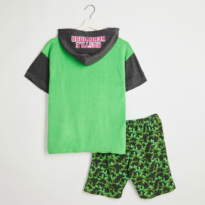 Minecraft Hooded Towelling Set